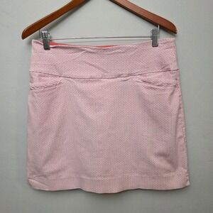 S.C. & Co. Skort Womens Large Salmon White Geometric Sporty Golf Tennis Active